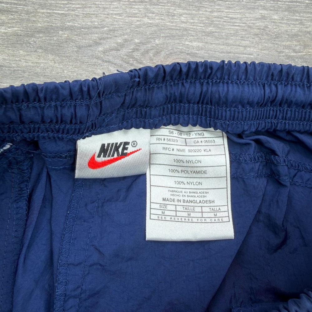Nike Track Pants Mens Medium Blue Baggy Woven Windbreaker Ankle Zip Swoosh Y2K - Picture 5 of 14
